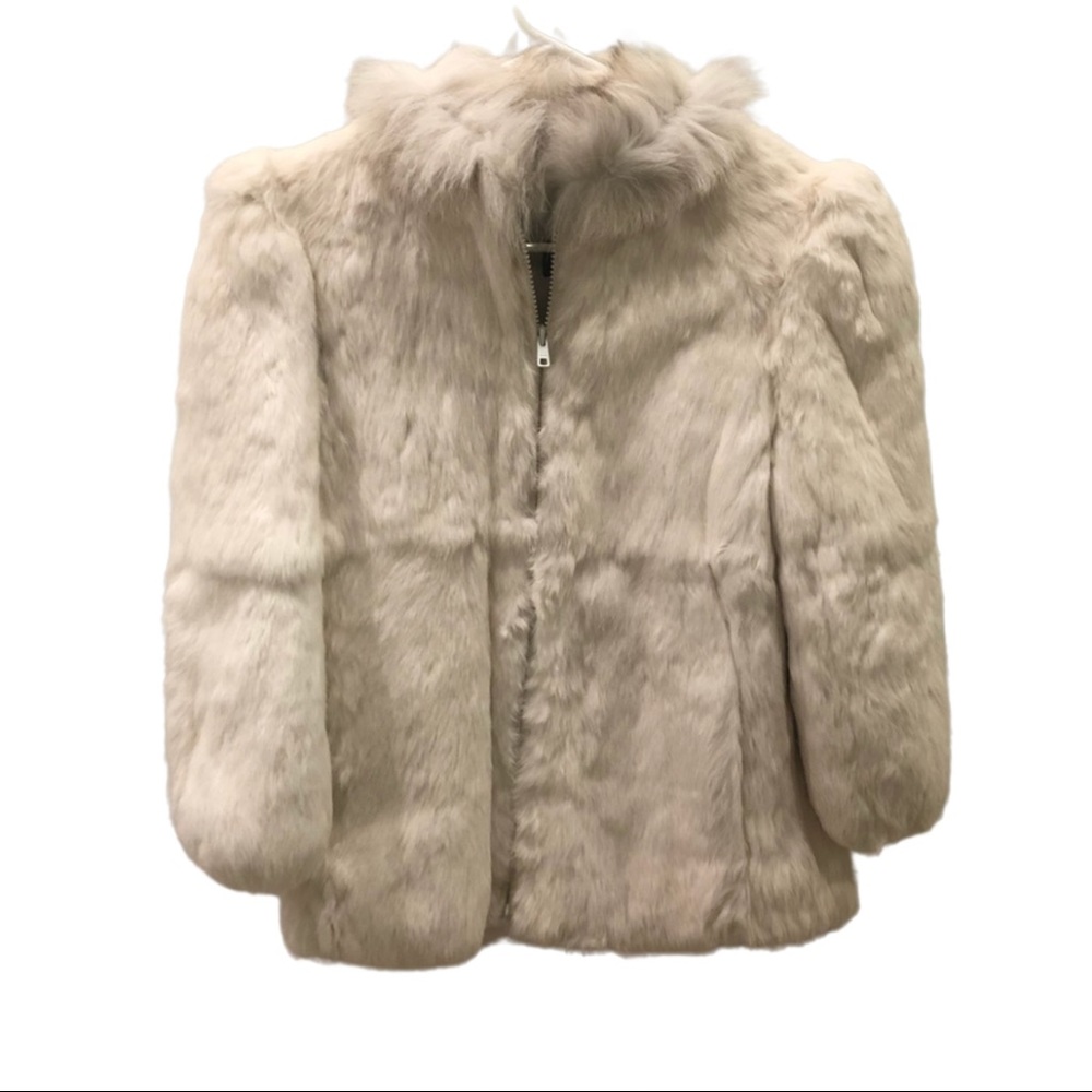 Vintage white rabbit fur coat
